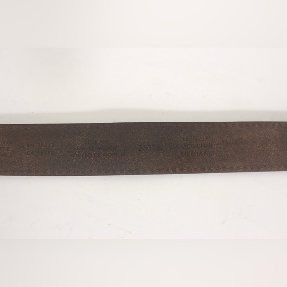 Vintage Distressed Brown Leather Belt Silver Buckle Worn In Work Jeans Belt - Picture 8 of 8